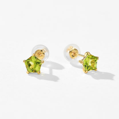 K10 星 スタッドピアス（ペリドット)