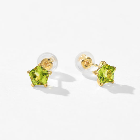 K10 星 スタッドピアス（ペリドット)