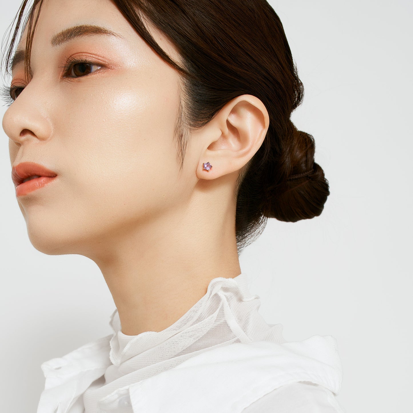 K10 星 スタッドピアス（アメジスト)