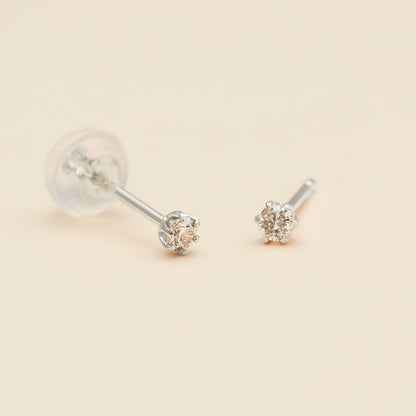 【限定】PT900 一粒ダイヤモンド スタッドピアス 計0.08ct