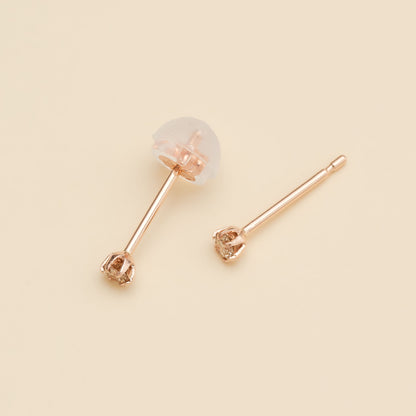【限定】K10PG  一粒ダイヤモンド スタッドピアス 計0.08ct