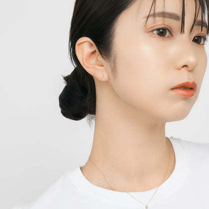 【限定】K10PG  一粒ダイヤモンド スタッドピアス 計0.08ct