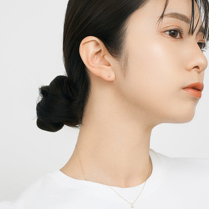 【限定】K10YG  一粒ダイヤモンド スタッドピアス 計0.08ct