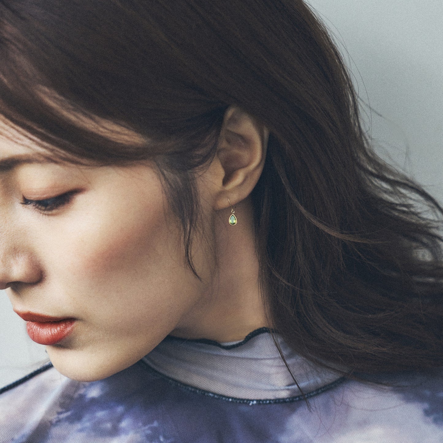 K10 ペリドット フックピアス