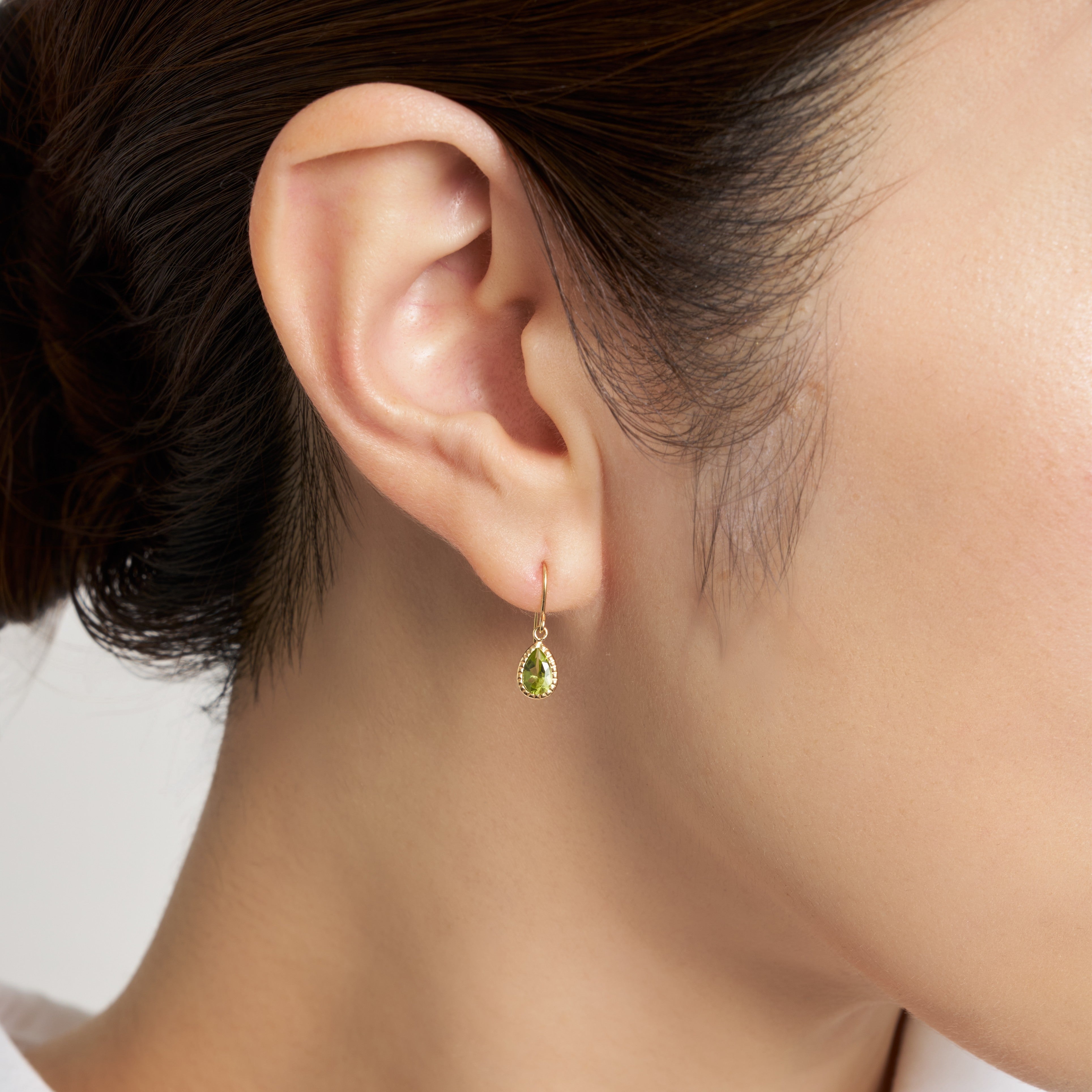 K10 ペリドット フックピアス - me.（エムイードット）