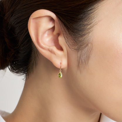 K10 ペリドット フックピアス