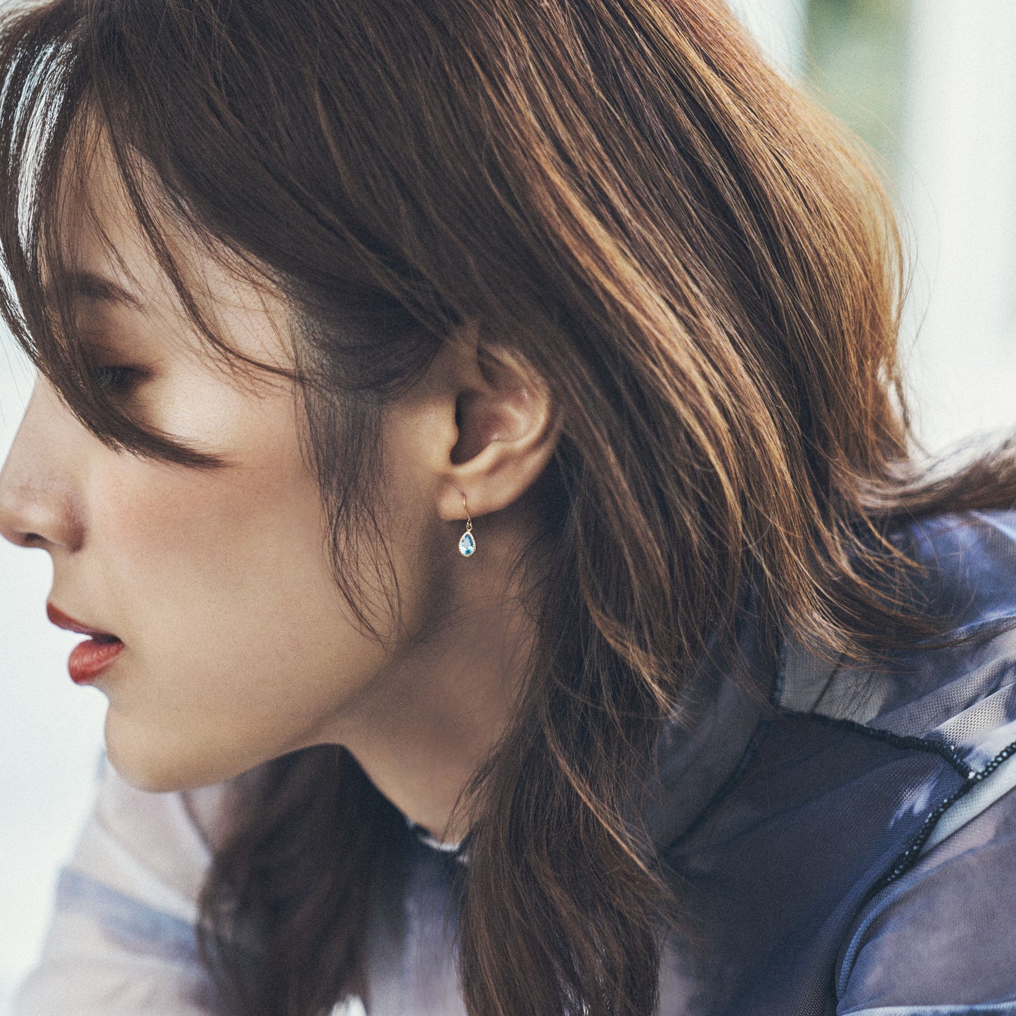 K10 ブルートパーズ フックピアス