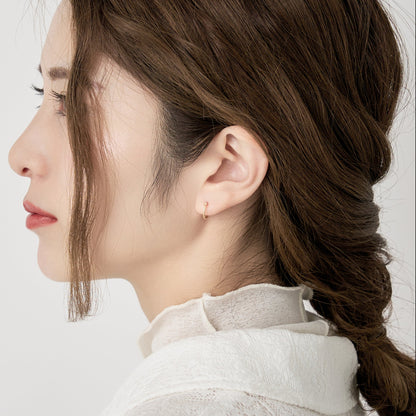 K18 カットデザイン フープピアス