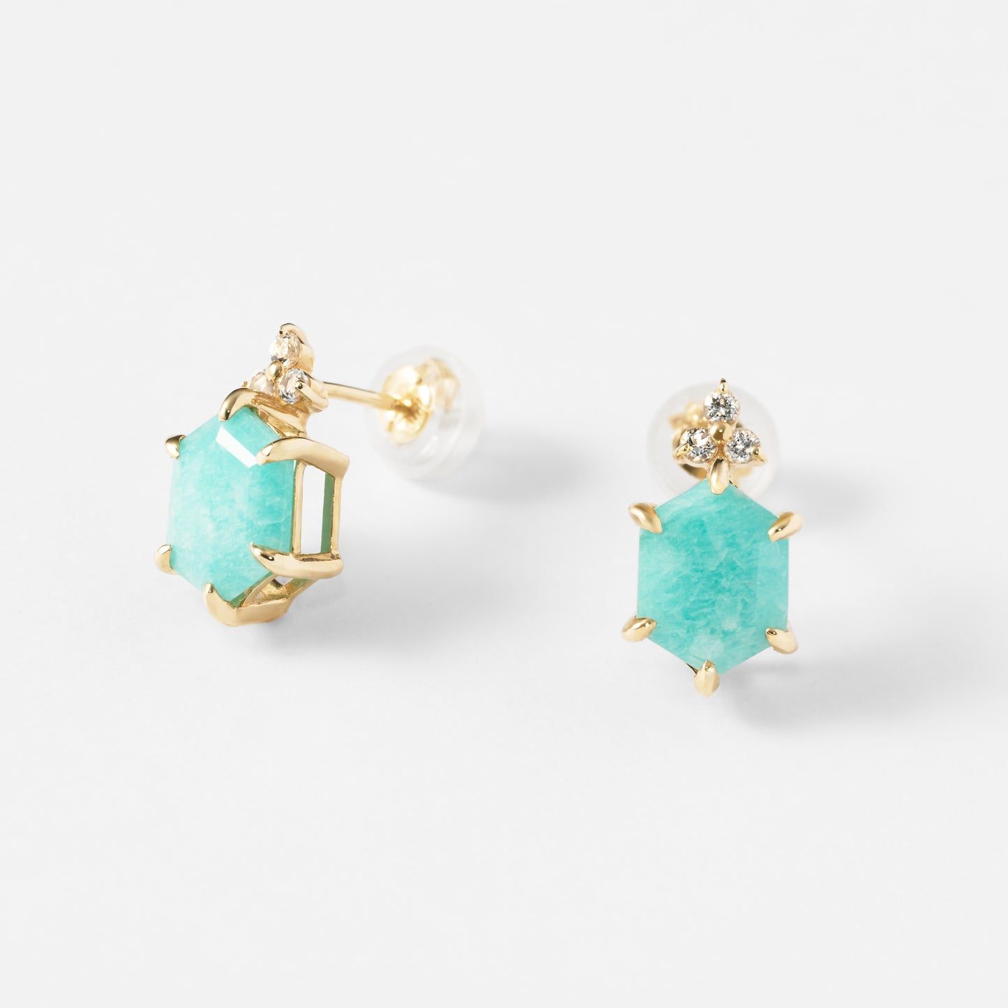 K10 アマゾナイト スタッドピアス