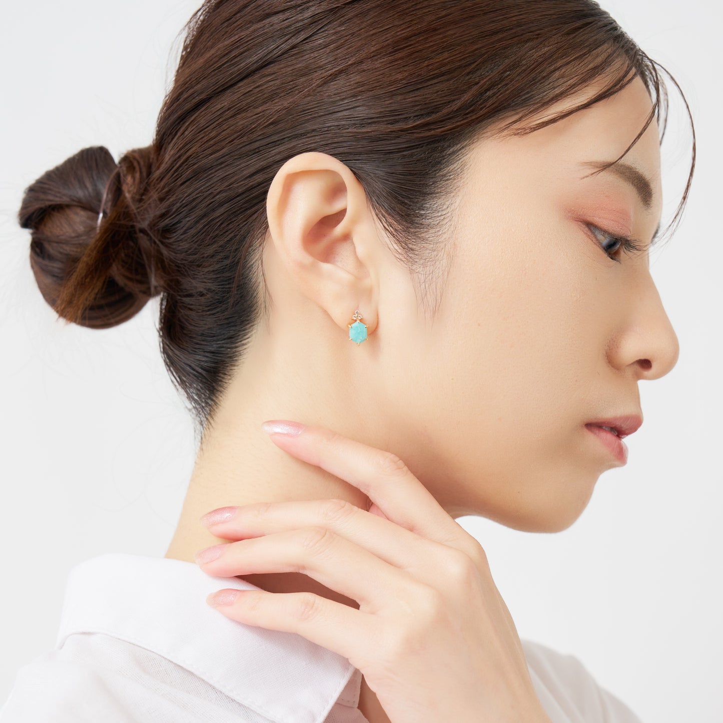 K10 アマゾナイト スタッドピアス