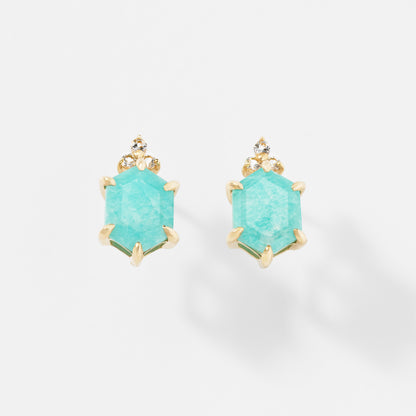 K10 アマゾナイト スタッドピアス