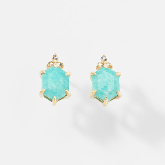 K10 アマゾナイト スタッドピアス