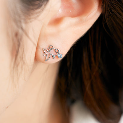 K10WG 金魚 スタッドピアス