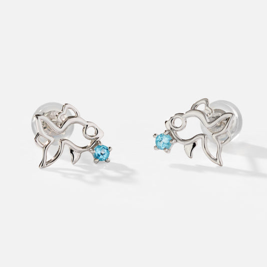 K10WG 金魚 スタッドピアス