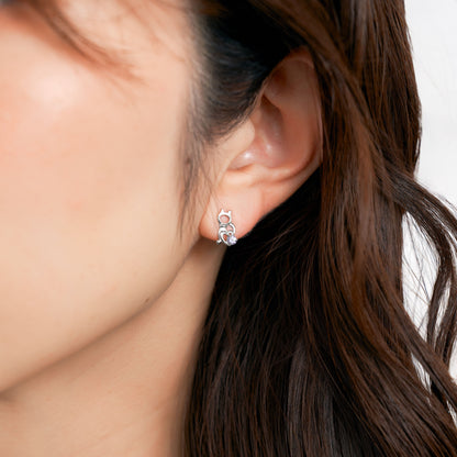 K10WG ネコ×サカナ スタッドピアス