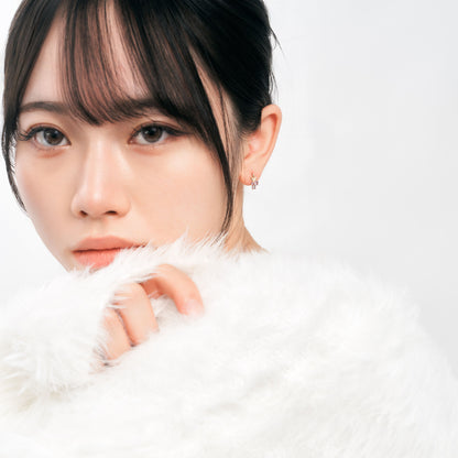 K10 カラーストーンスタッドピアス（ピンク）