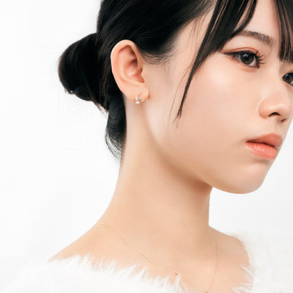 K10 カラーストーンスタッドピアス（グリーン）