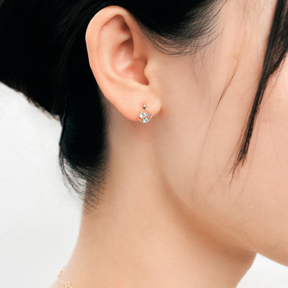 K10 カラーストーンスタッドピアス（ブルー）