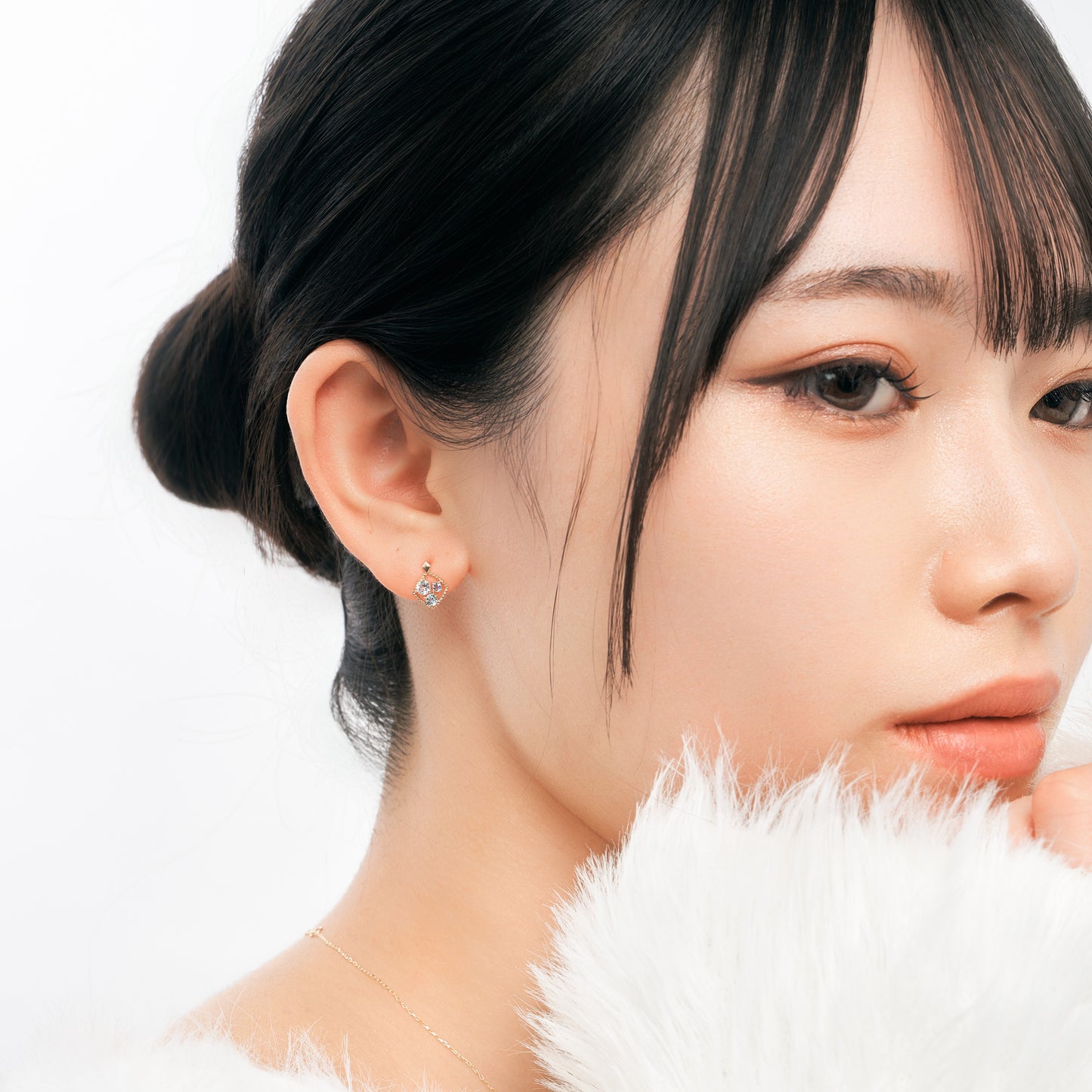 K10 カラーストーンスタッドピアス（ブルー）