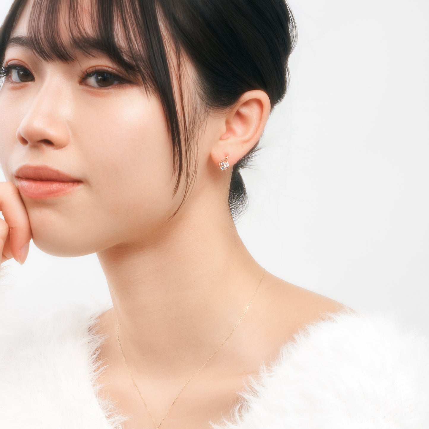 K10 カラーストーンスタッドピアス（ブルー）