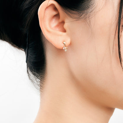 K10 カラーストーンスタッドピアス（イエロー）