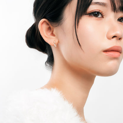 K10 カラーストーンスタッドピアス（イエロー）