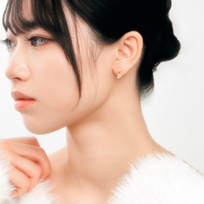 K10 カラーストーンスタッドピアス（イエロー）