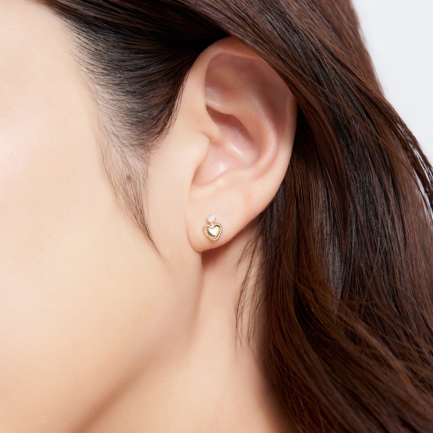 K10 ハート スタッドピアス