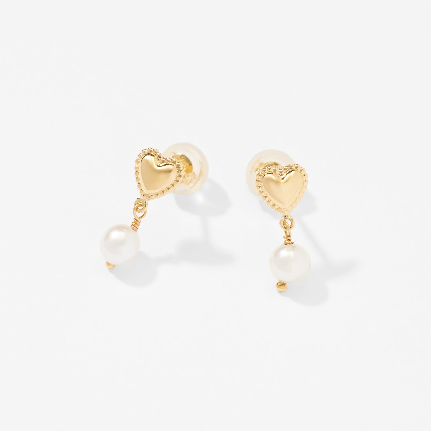 K10 ハート×パールスタッドピアス