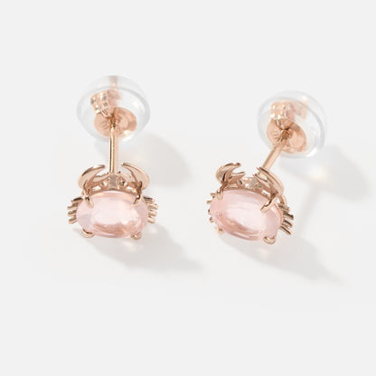 K10 カニ スタッドピアス（ピンク）