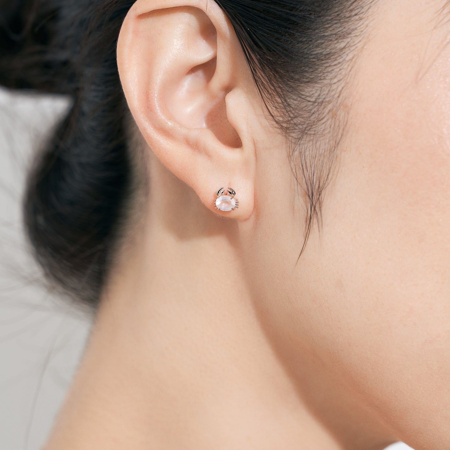 K10 カニ スタッドピアス（ピンク）