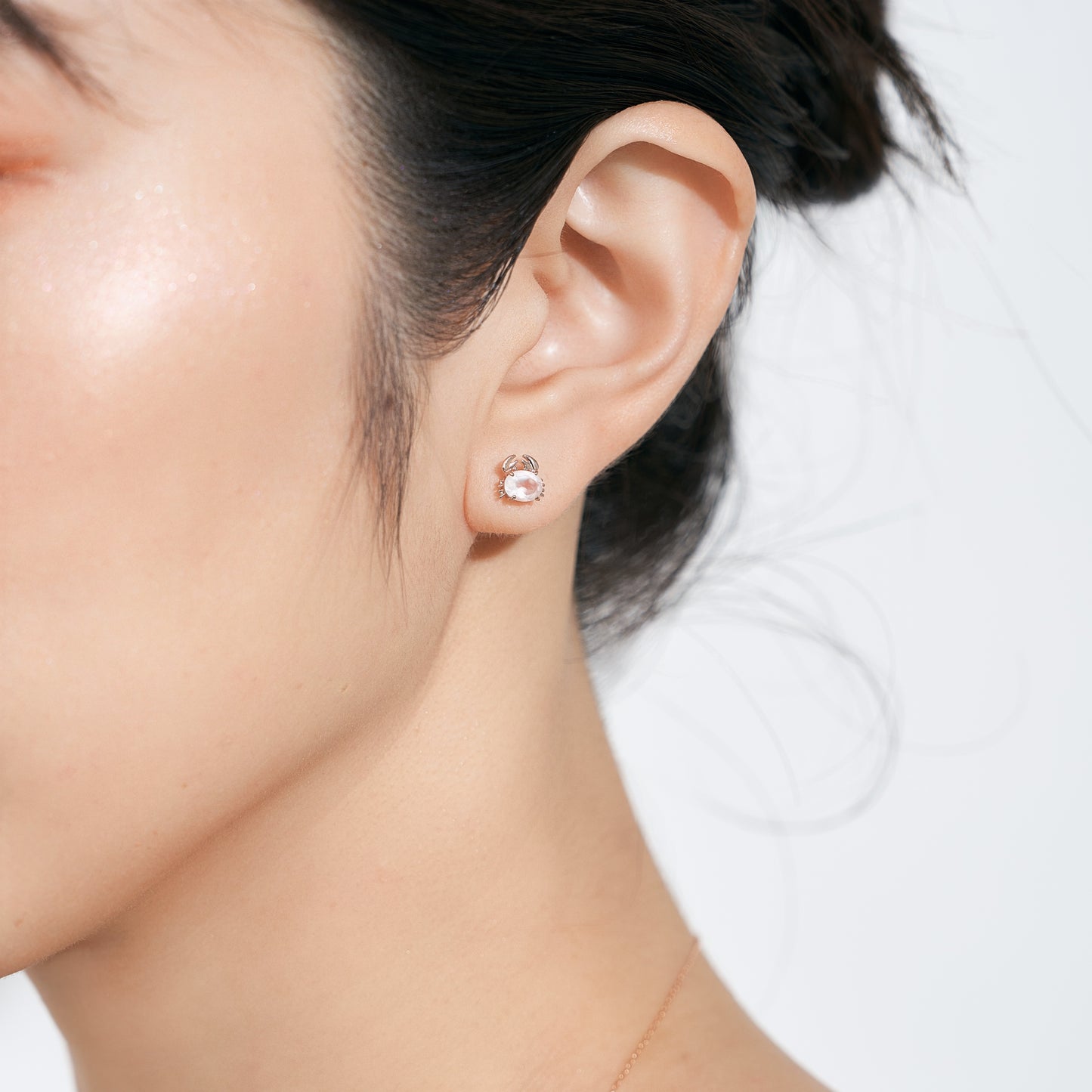 K10 カニ スタッドピアス（ピンク）