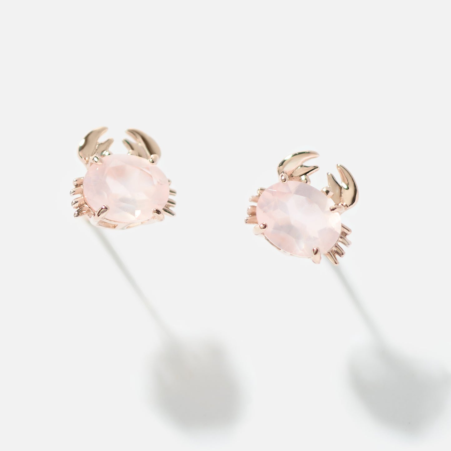 K10 カニ スタッドピアス（ピンク）