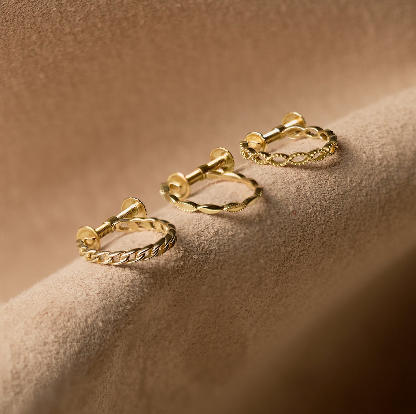 K10 ネジ式 フープイヤリング （01）（YG/WG）