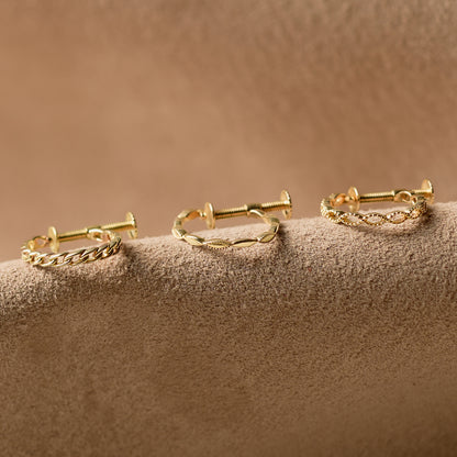 K10 ネジ式 フープイヤリング （01）（YG/WG）