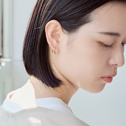 K10 ネジ式 フープイヤリング （01）（YG/WG）