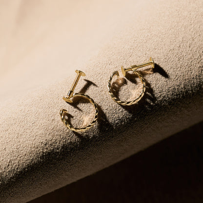 K10 フープイヤリング ネジ式（03）（YG/WG）