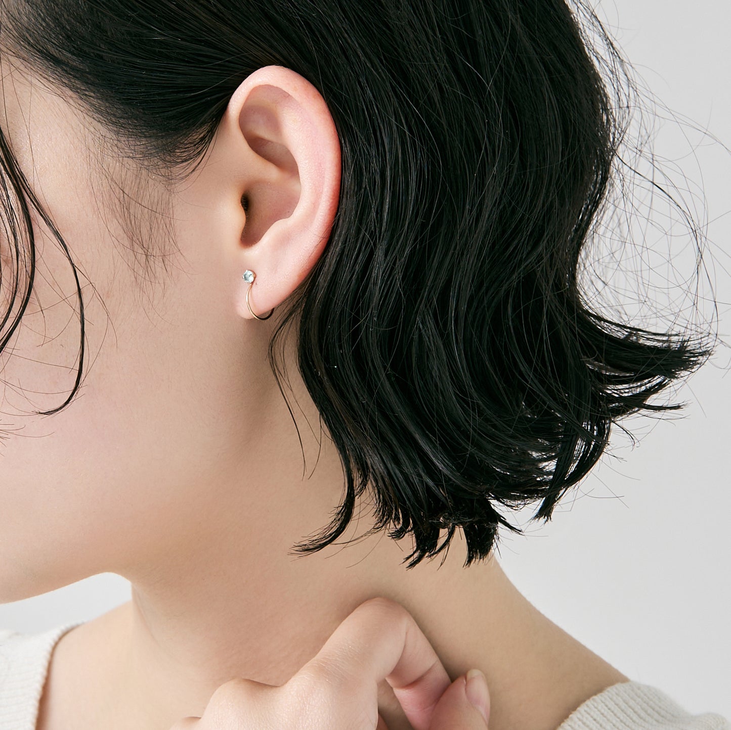 K10 誕生石 イヤリング（3月：アクアマリン）