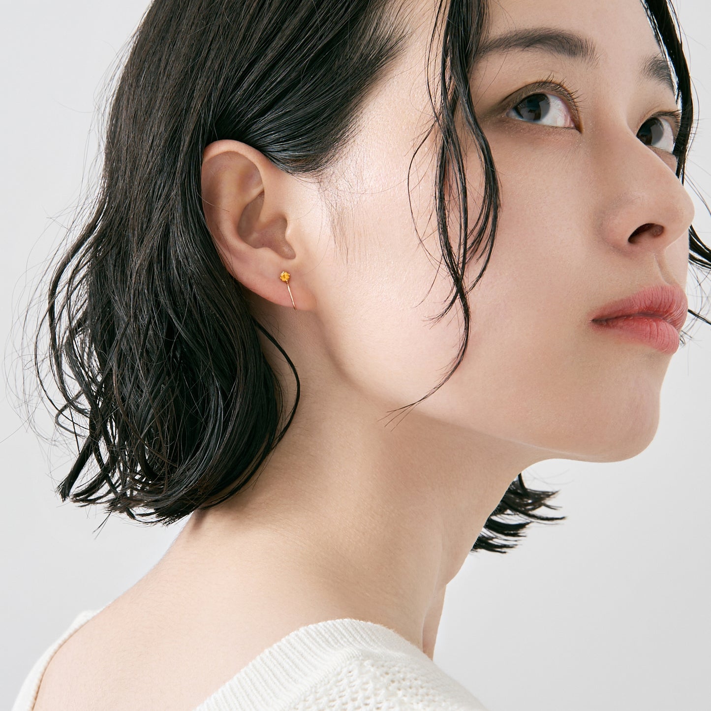 K10 誕生石 イヤリング（11月：シトリン）