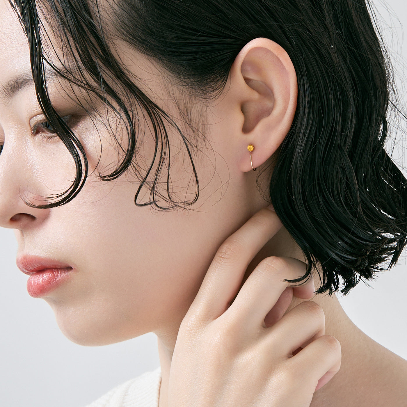 K10 誕生石 イヤリング（11月：シトリン）