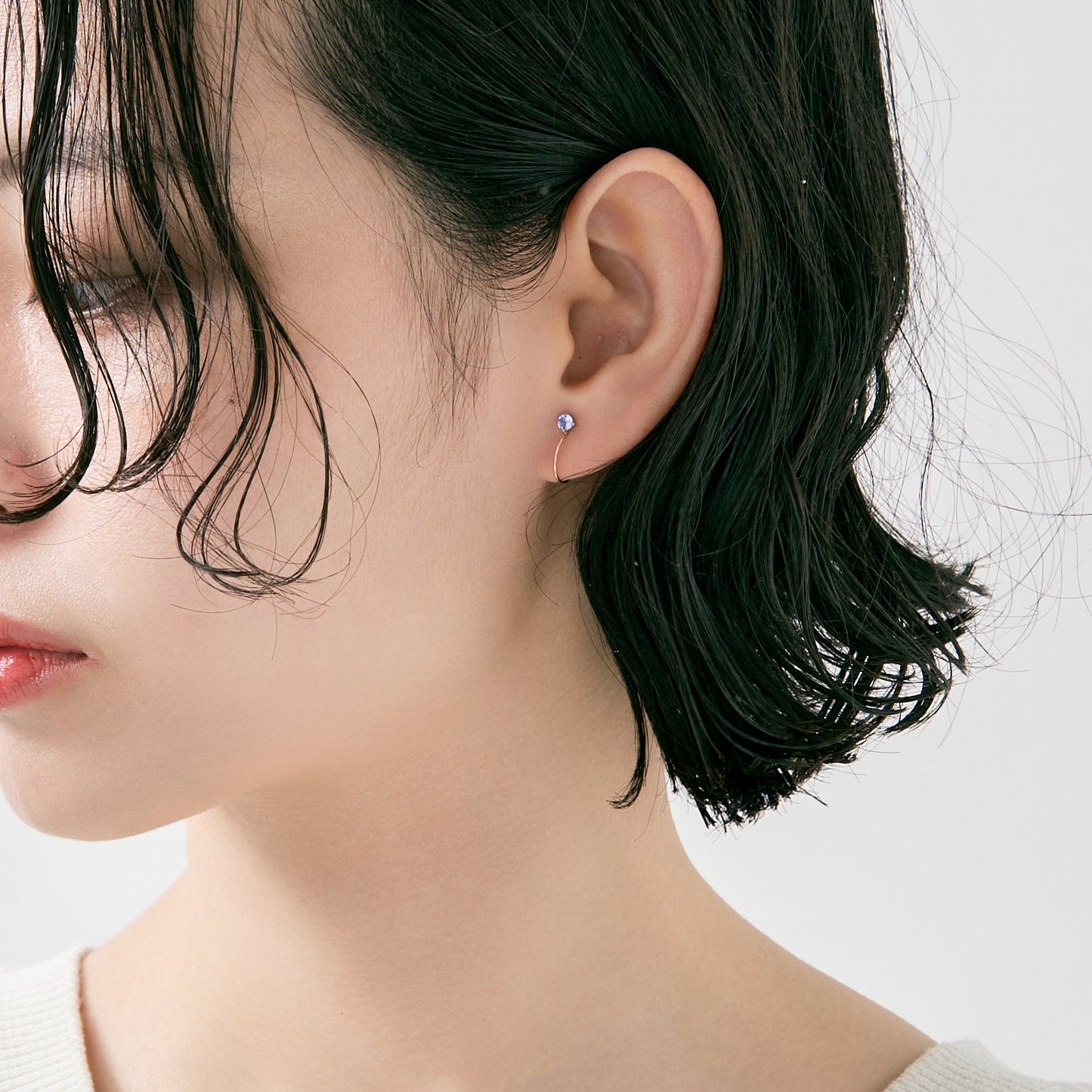 K10 誕生石 イヤリング（12月：タンザナイト）