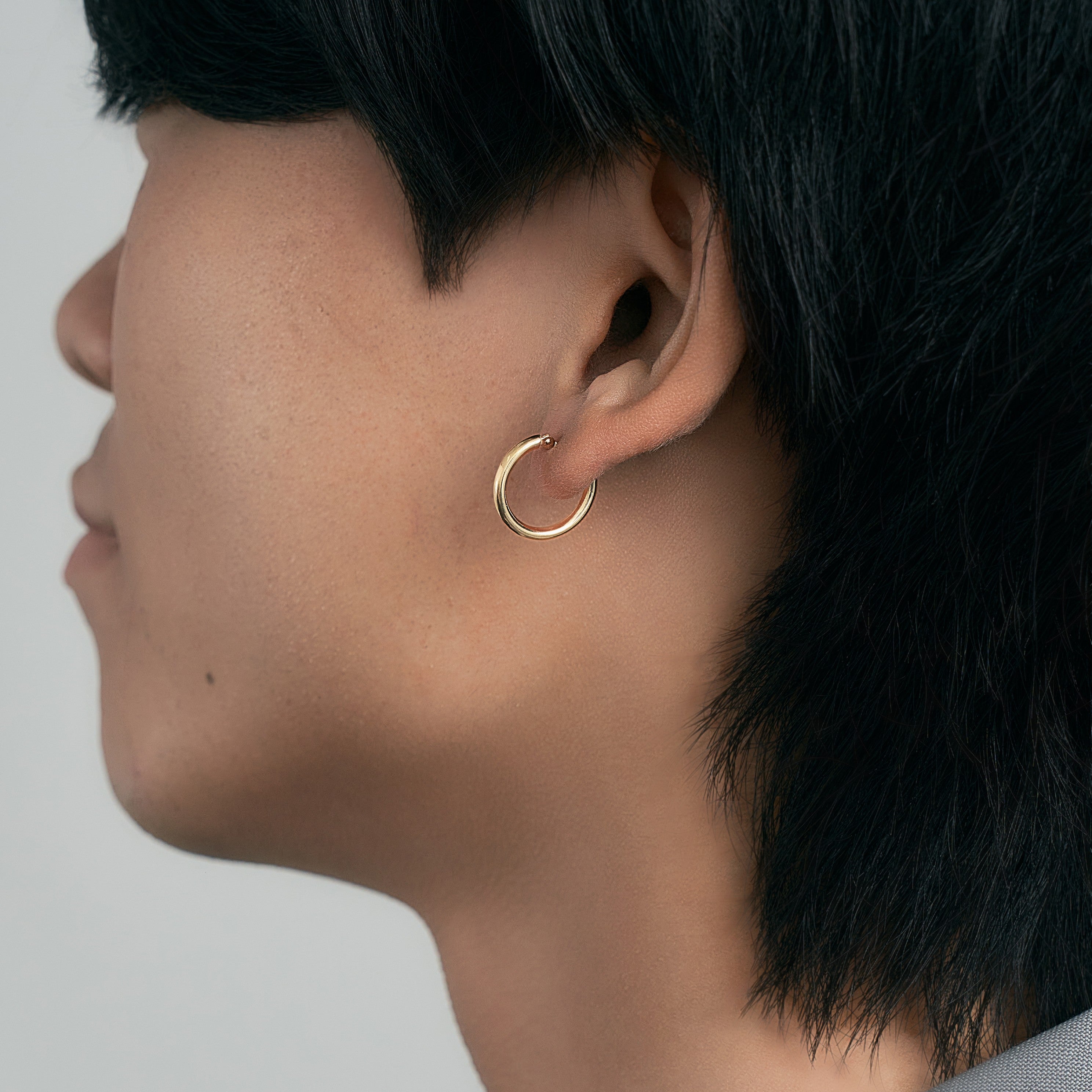 18kフープピアス K18 フープピアス（Sサイズ-太）- me.（エムイードット）