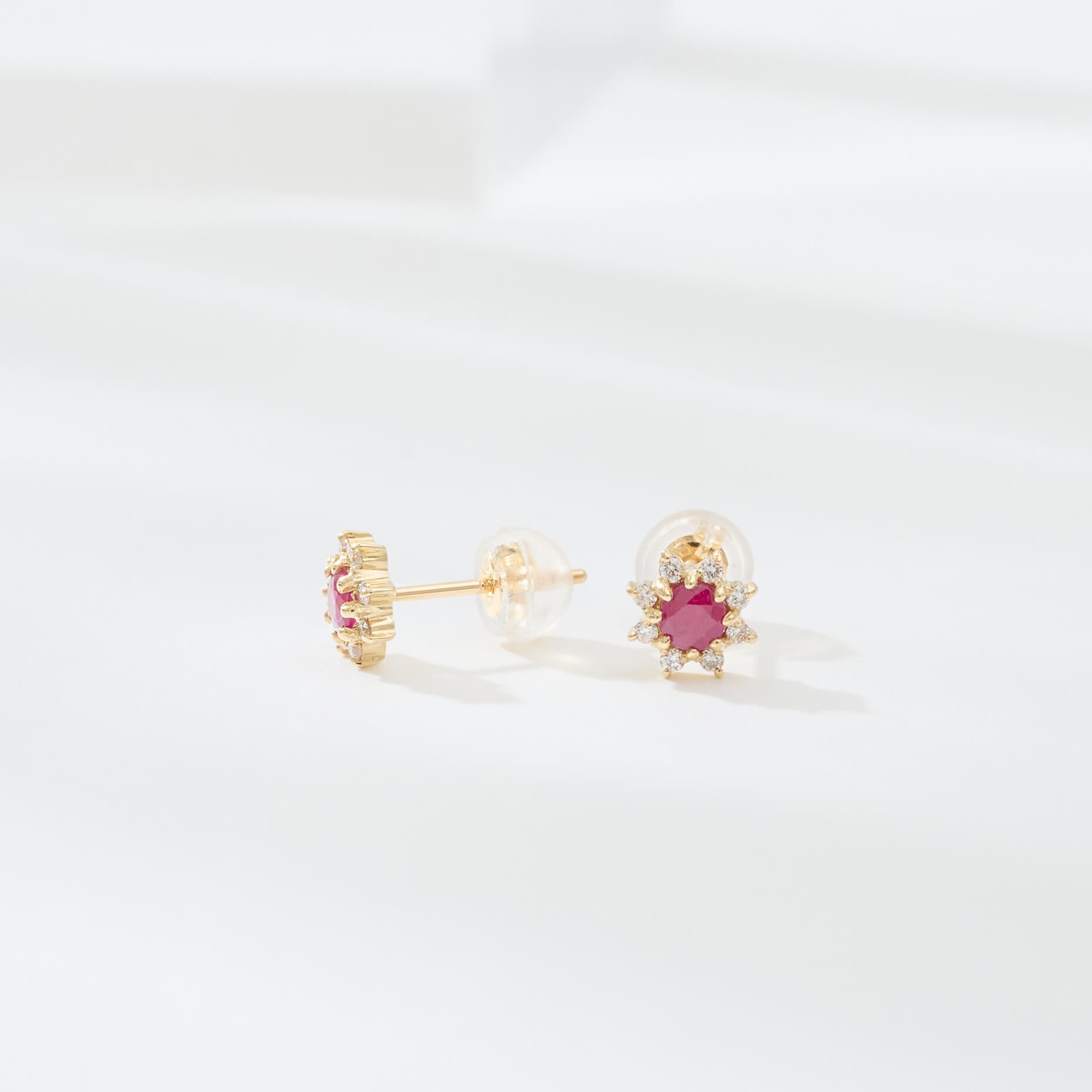 【ハートシェイプルビー】 ピアス ハートシェイプ 7月 誕生石 含浸処理ルビー 1.00ct/1.00ct K18YG