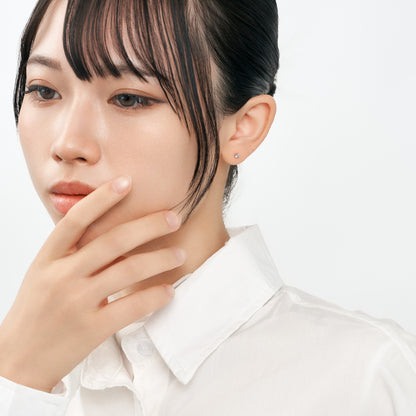 K18 誕生石 スタッドピアス 3mm（3月：アクアマリン）