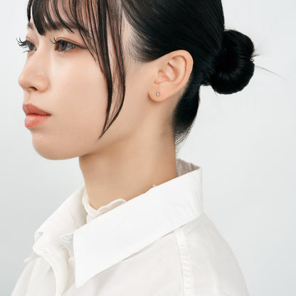 K18 誕生石 スタッドピアス 3mm（3月：アクアマリン）