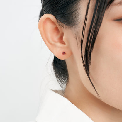 K18 誕生石 スタッドピアス 3mm（10月：ピンクトルマリン）