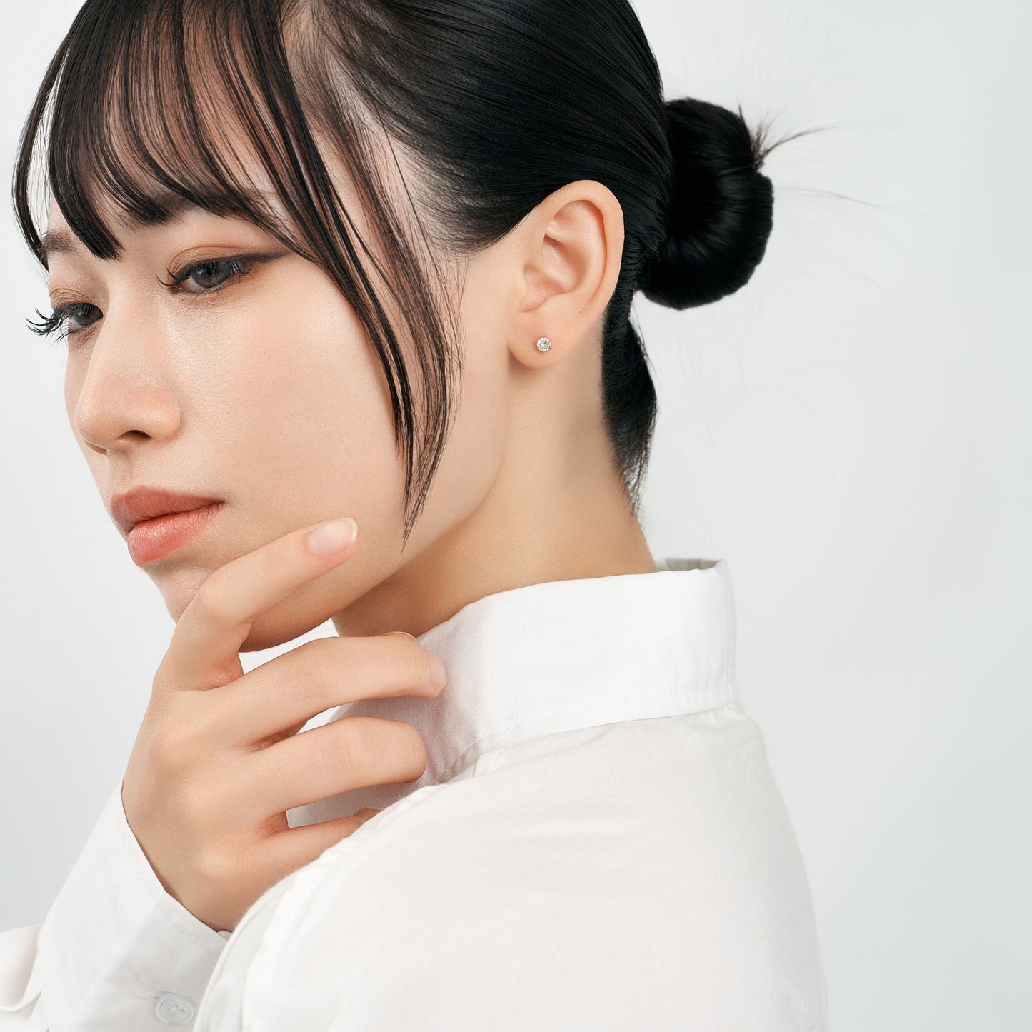 K18 誕生石 スタッドピアス 4mm（6月：ムーンストーン）