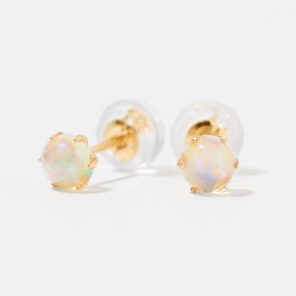 K18 誕生石 スタッドピアス 4mm（10月：オパール）