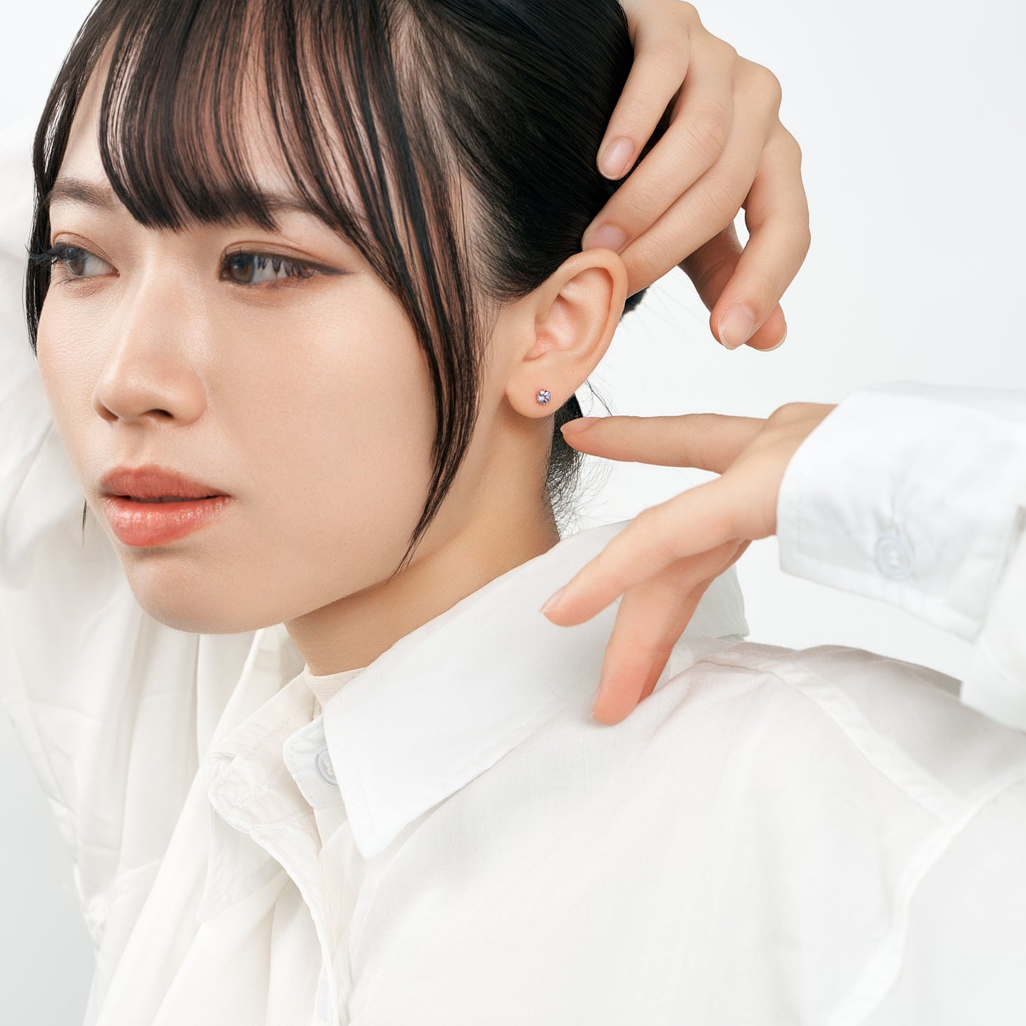 K18 誕生石 スタッドピアス 4mm（12月：タンザナイト）