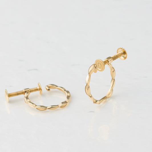 K10 ネジ式 フープイヤリング （01）（YG/WG）